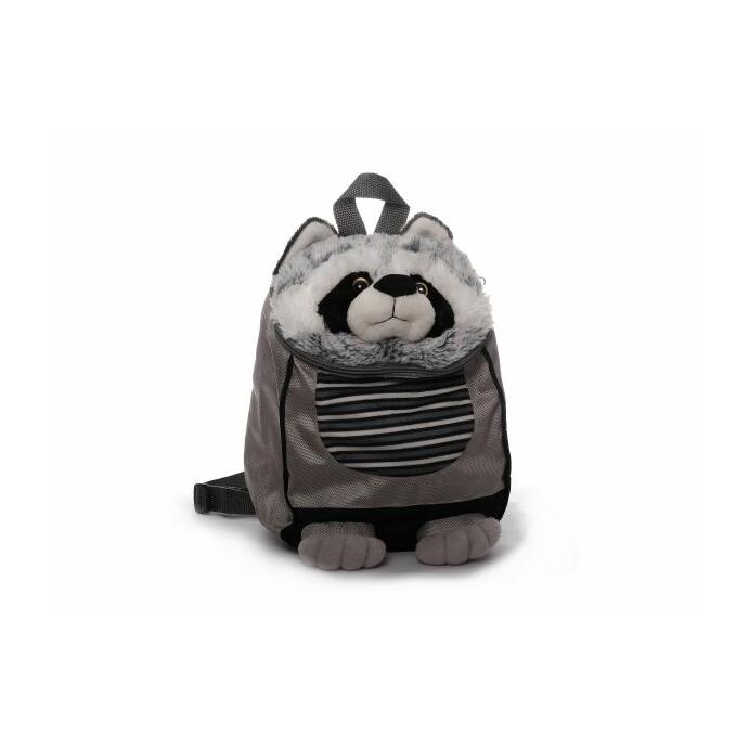 Kinderrucksack Tier-Rucksack Kindertasche süßes Design Waschbär grau