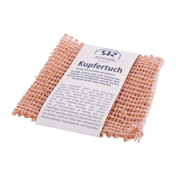 Redecker Kupfertuch Kupferlappen Kupfer-Topfreiniger 2er Pack