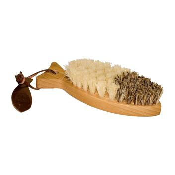 Redecker Gemüsebürste Fischform Holz mit Lederband Bucholz Größe 15cm