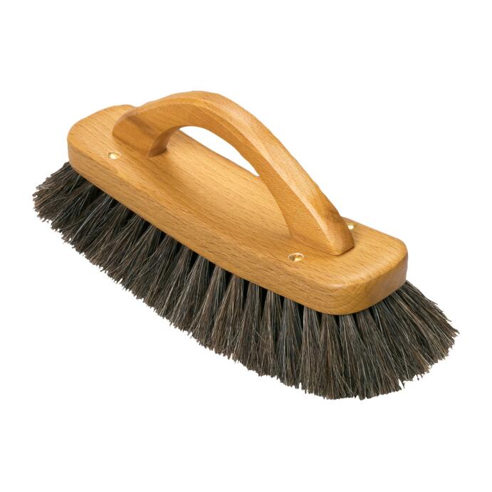 Redecker Schuh Glanzbürste mit Bügelgriff Rosshaar dunkel Buchenholz