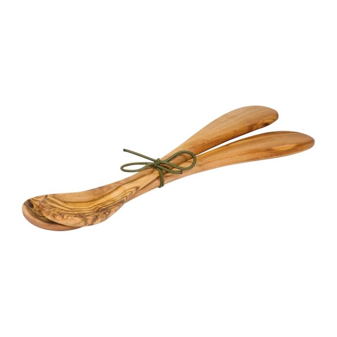 Redecker Salatbesteck Olivenholz klein rund 25 cm