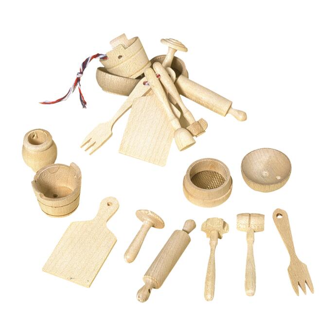 Redecker Puppen-Accessoires Küche Puppenzubehör 10-teilig