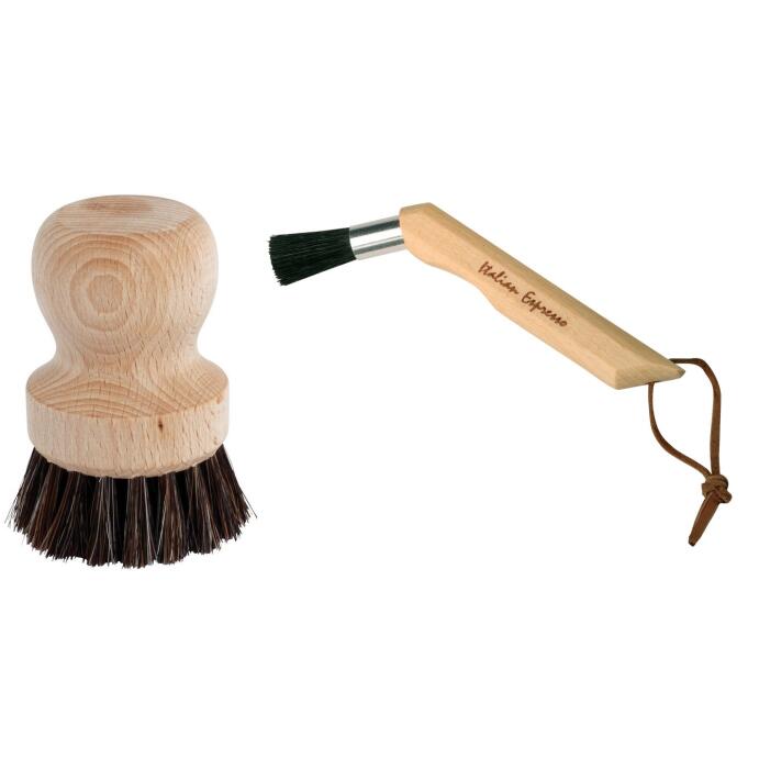 Antarris Kaffemaschinen, Espressomaschinen Set Siebträgerbürste + Reinigungspinsel Espressopinsel gebogen 751117