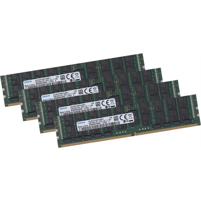 Samsung 256Gb 4x 64Gb Speicher Ram Arbeitsspeicher DDR4 2666MHz PC4-21300 ECC-Reg Ecc Registered 2Rx4 M386A8K40BM2-CTD