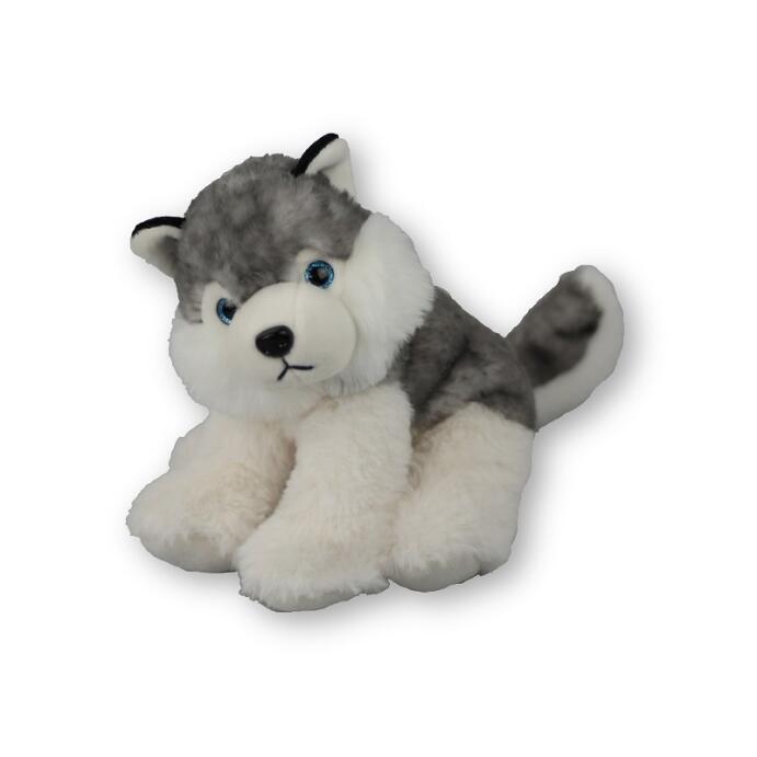 Kuscheltier Plüschtier Schmusetier Knuddelte Plüsch-Husky 18 cm grau