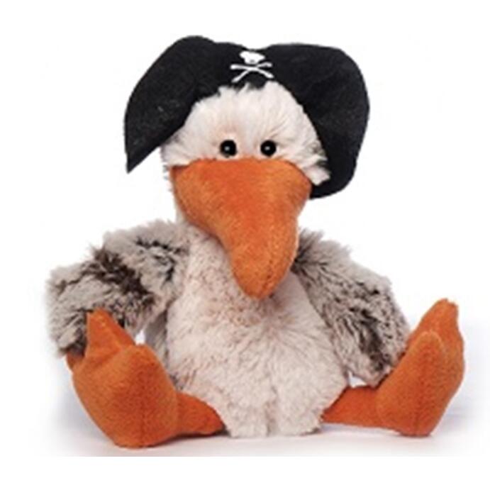 Kuscheltier Schmusetier Plüschtier Vogel Piratenvogel 21 cm grau