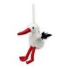 Kuscheltier Schmusetier Plüsch weißer Storch roter Schnabel 11 cm