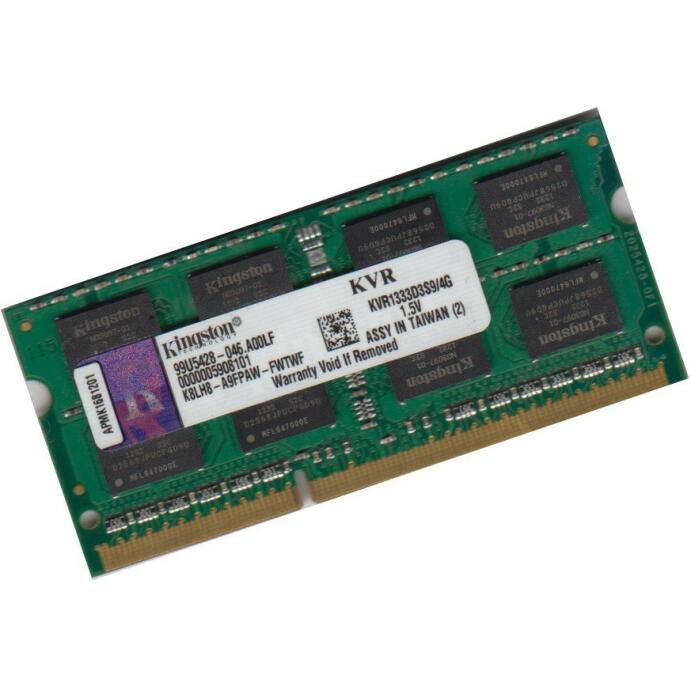 Kingston 4Gb Notebook DDR3 Speicher 1333 Mhz KVR1333D3S9/4G SoDimm 204Pin 1,5V