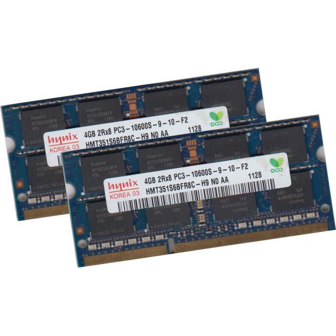 Hynix 8Gb 2x 4Gb SoDimm 1333Mhz Ram Speicher HMT351S6BFR8C Pc-10600s DDR3 204PIN