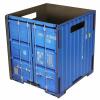 Werkhaus Papierkorb Holz Container blau M&uuml;lleimer Abfalleimer