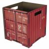 Werkhaus Papierkorb Holz Container rot M&uuml;lleimer Abfalleimer