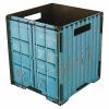 Werkhaus Papierkorb Holz Container türkis Mülleimer Abfalleimer