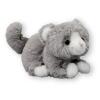 Kuscheltier Schmusetier Knuddeltier Plüschtier Katze liegend grau 14cm