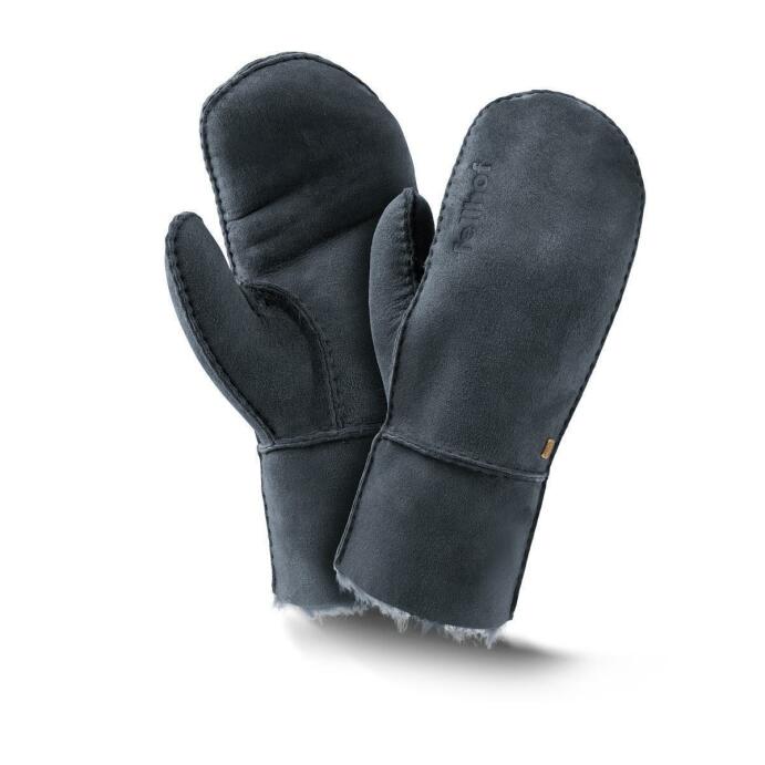Fellhof Fäustlinge Handschuh Lammfell Leder 6-11 nachtblau Trend Unisex