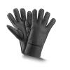 Fellhof Finger-Handschuhe Echtes Öko Lammfell Leder 6-11 dunkelgrau Trend Unisex