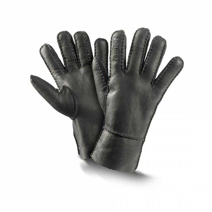 Fellhof Finger-Handschuhe Nappalan-Leder Trend 6-11 schwarz Unisex