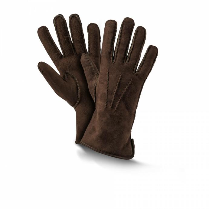 Fingerhandschuhe Beige-Braun Accessoires Handschuhe Fingerhandschuhe 