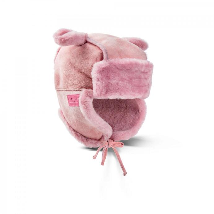 Lammfell-Babymütze Winter-Mütze Leder Größe 50 rosa Petzi Mädchen