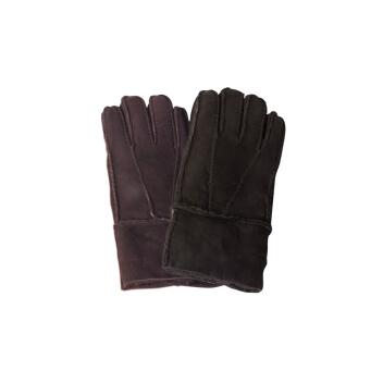 Lammfell Finger-Handschuhe Leder-Handschuh Größe 8 schwarz Nappalan Damen
