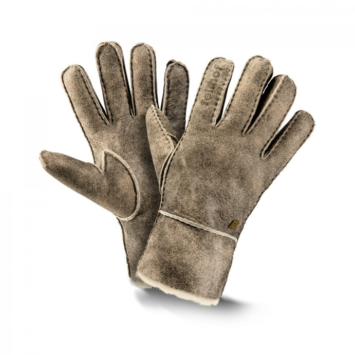 Fellhof Finger-Handschuhe Lammfell Leder 6 retroTrend Unisex