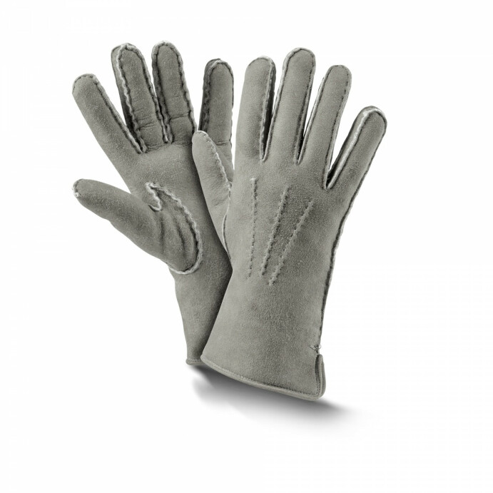 Fellhof Fingerhandschuhe Leder-Handschuh 8,5 grau Premium Herren