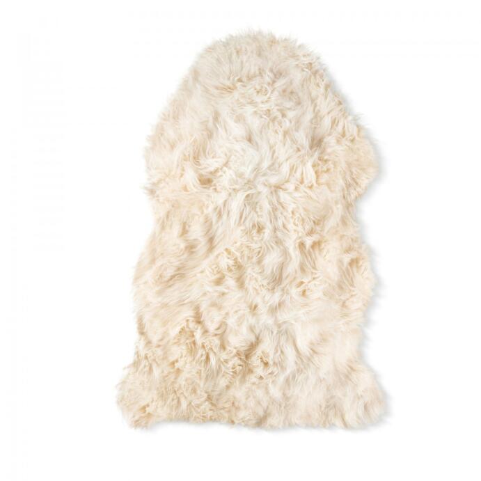 Lammfell Deko-Fell Unterlage Vorleger langwollig champagne 90-100 cm