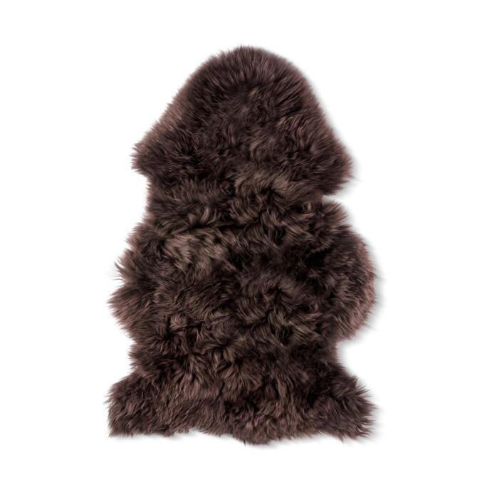 Lammfell Deko-Fell Unterlage Vorleger langwollig chocolate 90-100 cm