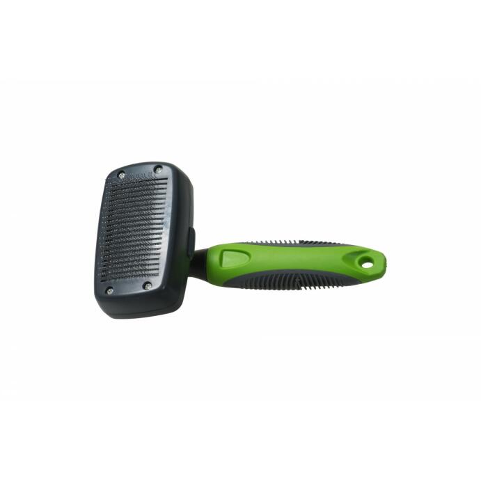 Fellbürste Lammfell-Bürste mit Reinigungsautomatik ergonomischer Griff