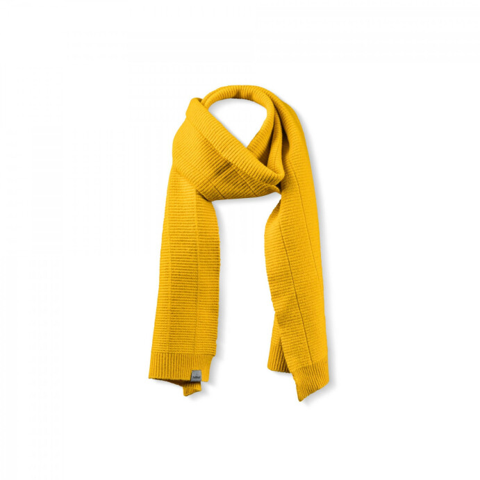 Merino Strick-Schal Wollschal gelb für Damen 100% Merinowolle