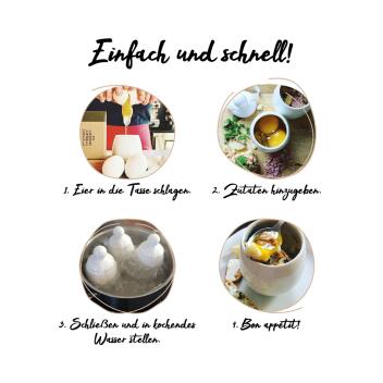 Redecker Äggcøddler skandinavischer Eierkocher aus Porzellan XXL weiß