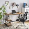 Computertisch Büro Homeoffice mit 2 Regalebene vintagebraun-schwarz