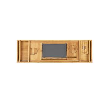 Badewannenablage Badewannenauflage aus Bambus Holz 109cm ausziehbar