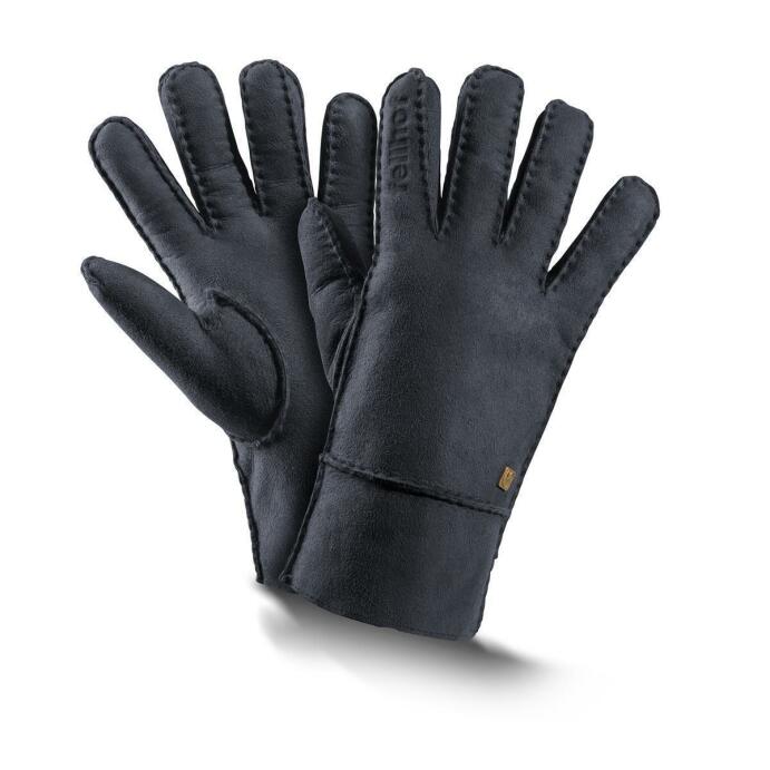 Fellhof Finger-Handschuhe Lammfell Leder 6-11 nachtblau Trend Unisex