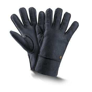 Fellhof Finger-Handschuhe Lammfell Leder 6-11 nachtblau...