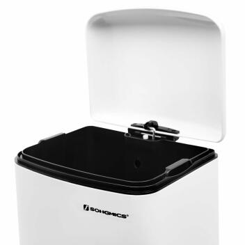 Mülleimer 30 Liter|weiß|Abfalleimer|Treteimer aus Stahl|luftdicht
