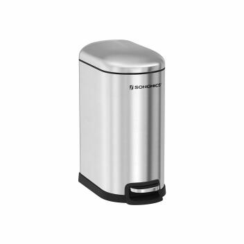 Mülleimer 10 Liter|silber|Abfalleimer fürs Bad|schmaler Treteimer