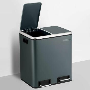 Mülleimer 30 Liter|grau|Mülltrennung|Abfalleimer Inneneimer|2x15 L