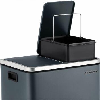 Mülleimer 30 Liter|grau|Mülltrennung|Abfalleimer Inneneimer|2x15 L