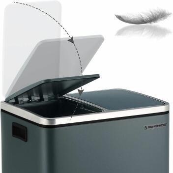 Mülleimer 30 Liter|grau|Mülltrennung|Abfalleimer Inneneimer|2x15 L