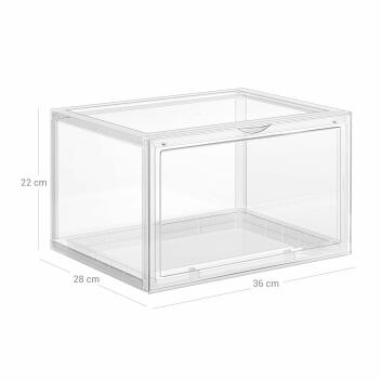 Schuhboxen|6 Stück|bis Größe 46|Transparent|Stapelbar|Durchsichtig