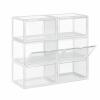 Schuhboxen|6 Stück|bis Größe 46|Transparent|Stapelbar|Durchsichtig