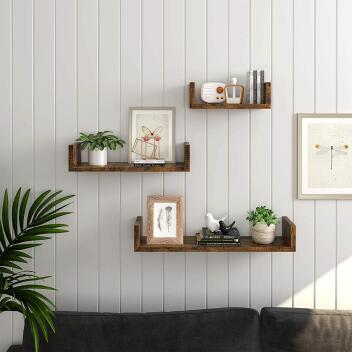 Wandregale in U-Form|3er Set|Schweberegal im Vintage Stil|Wandmontage