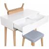 Schlichter Schminktisch|Weiß-Natur|Kosmetiktisch|Frisiertisch|Holz