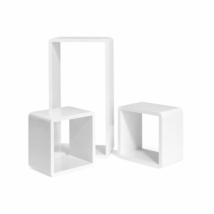 Würfelförmige Wandregal|3er Set|Weiß|Cube Regal|Schweberegal|15 cm