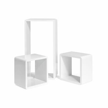 Würfelförmige Wandregal|3er Set|Weiß|Cube Regal|Schweberegal|15 cm