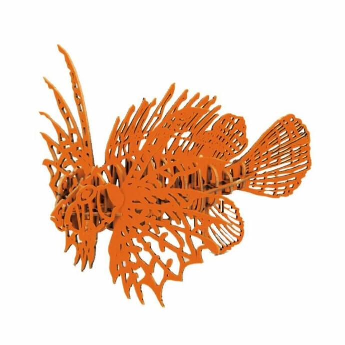 3D Puzzle Feuerfisch für Kinder zum stecken aus Pappe 8,5 x 8 x 8,5 cm