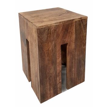 Sitzhocker Sitzwürfel Quadratischer Hocker Blumensäule Mangoholz