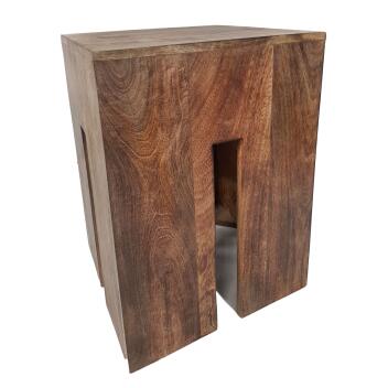 Sitzhocker Sitzwürfel Quadratischer Hocker Blumensäule Mangoholz
