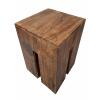 Sitzhocker Sitzwürfel Quadratischer Hocker Blumensäule Mangoholz