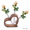 Tischdeko Herzen 3-teilig Blumenvase Hochzeitsdeko Mangoholz massiv